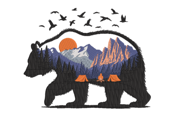 Bear Camping Mountain Scene Embroidery Review
