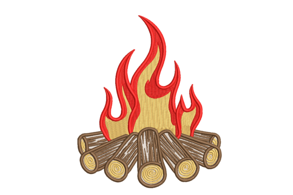 Campfire Flames Logs: A Cozy Embroidery Review