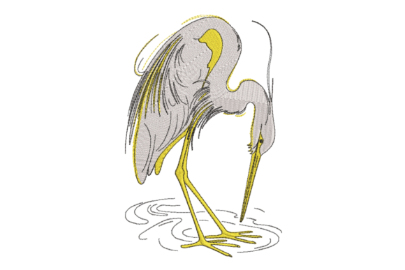 Elegant Heron Outline for Boutique Apparel
