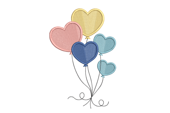 Pastel Heart Balloon Embroidery Design Review