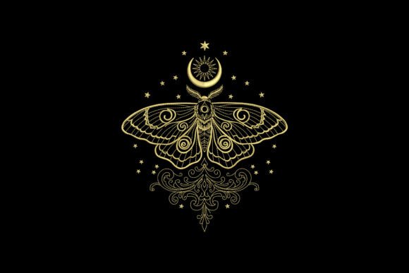 Reviewing Mystic Moon Moth Embroidery Design